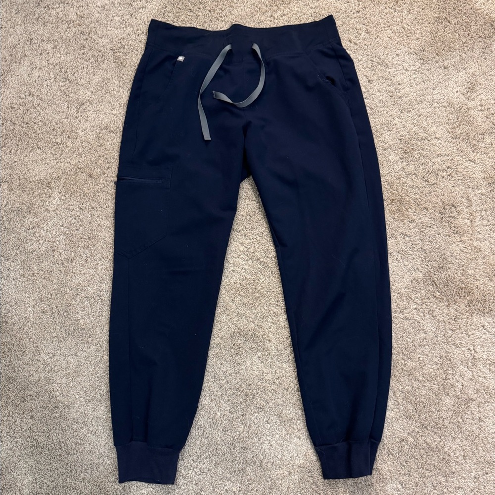 Figs Blue Jogger Sweatpants with Elastic Waistband